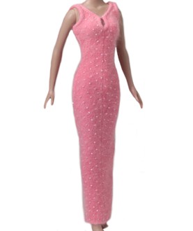 Beaded Angora Coral Dress